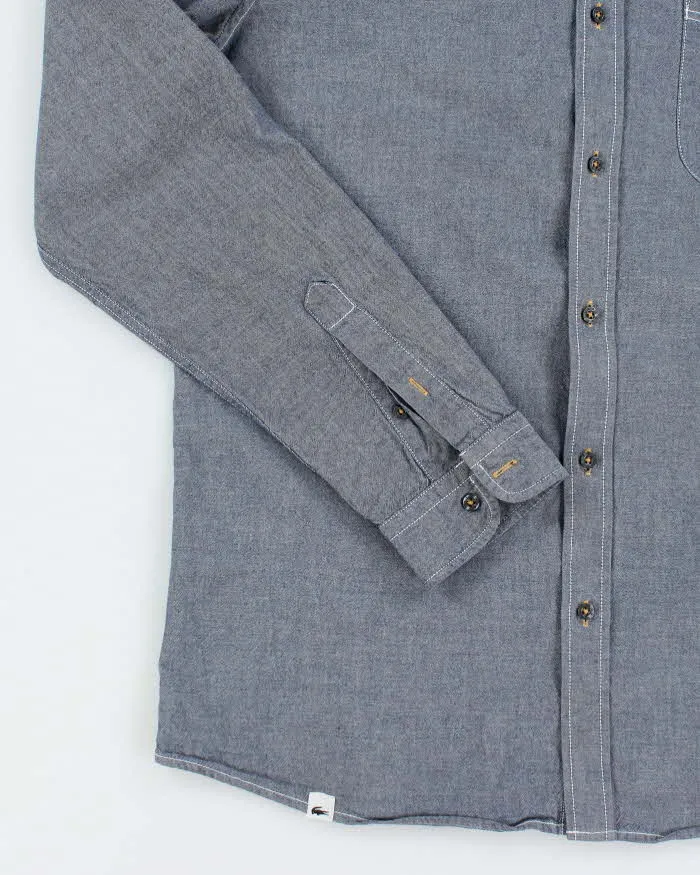 Vintage Lacoste Blue Plain Button Up Shirt - M sold by Rokit product image thumbnail 4
