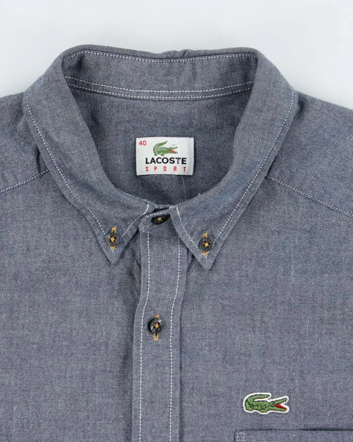 Vintage Lacoste Blue Plain Button Up Shirt - M sold by Rokit product image thumbnail 5