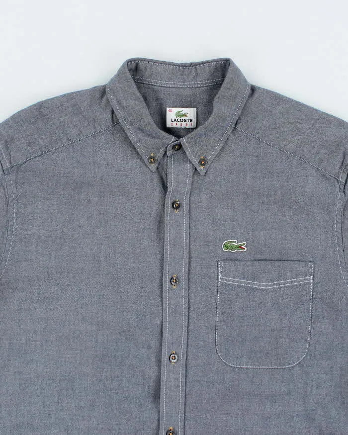 Vintage Lacoste Blue Plain Button Up Shirt - M sold by Rokit product image thumbnail 3
