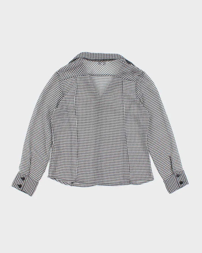 Vintage 90s Current Gingham Mesh Blouse - L sold by Rokit product image thumbnail 2