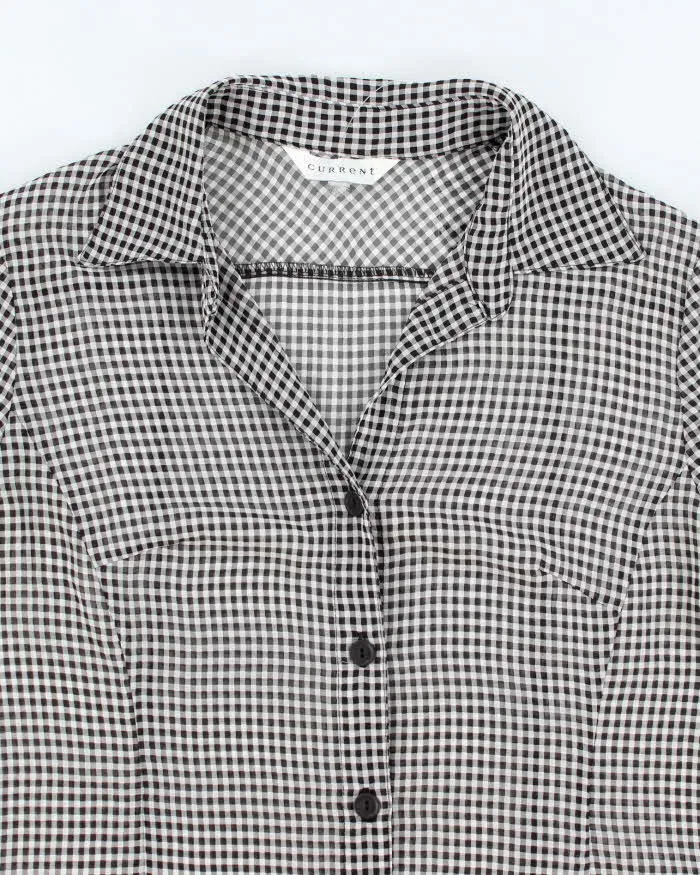 Vintage 90s Current Gingham Mesh Blouse - L sold by Rokit product image thumbnail 3