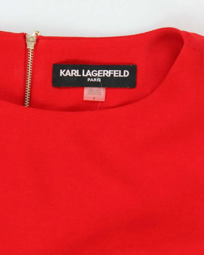 Vintage Karl Largerfeld Red Dress - M sold by Rokit product image thumbnail 5