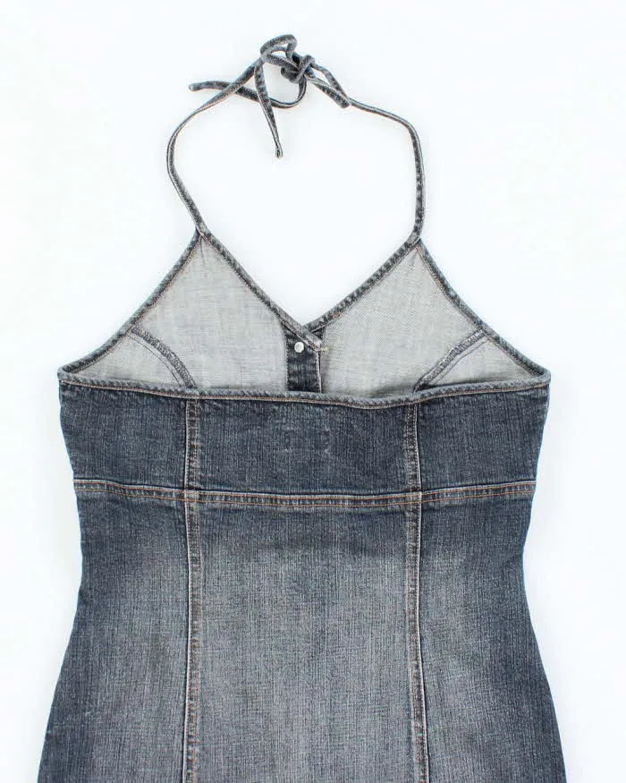 Vintage Y2k 00s Dish Denim Halter Neck Dress - M sold by Rokit product image thumbnail 4