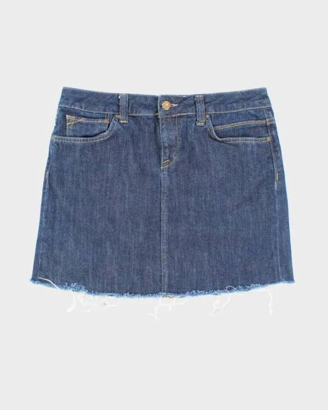 Vintage Y2k 00s Mavi Dark Wash Denim Mini Skirt - M sold by Rokit