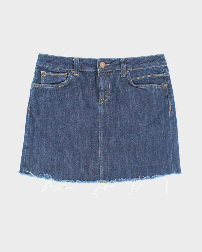 Vintage Y2k 00s Mavi Dark Wash Denim Mini Skirt - M sold by Rokit