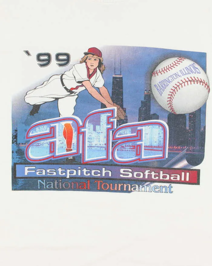 Vintage 90's AFA Softball Graphic T-Shirt - L sold by Rokit product image thumbnail 3