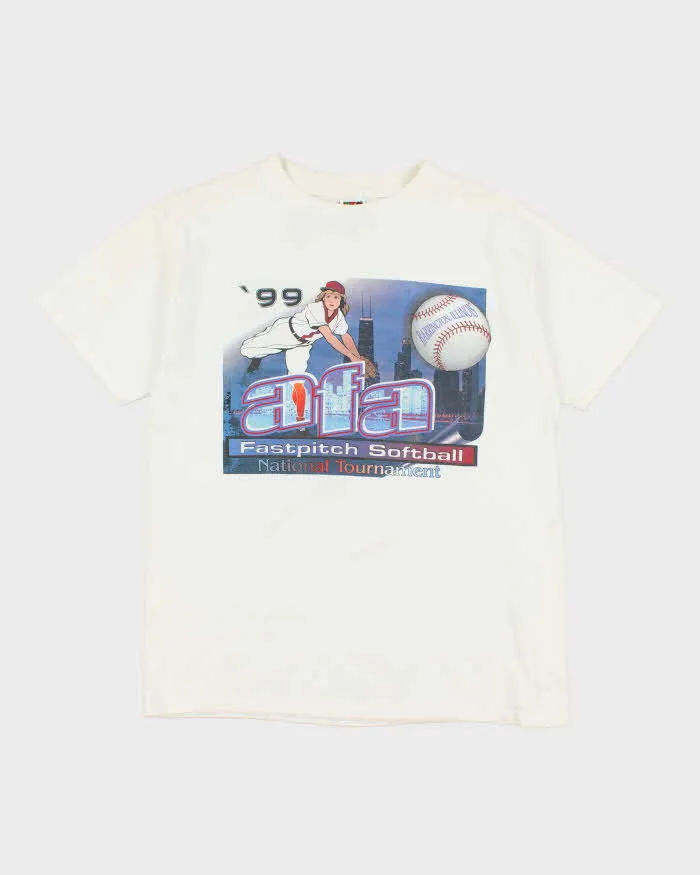 Vintage 90's AFA Softball Graphic T-Shirt - L sold by Rokit