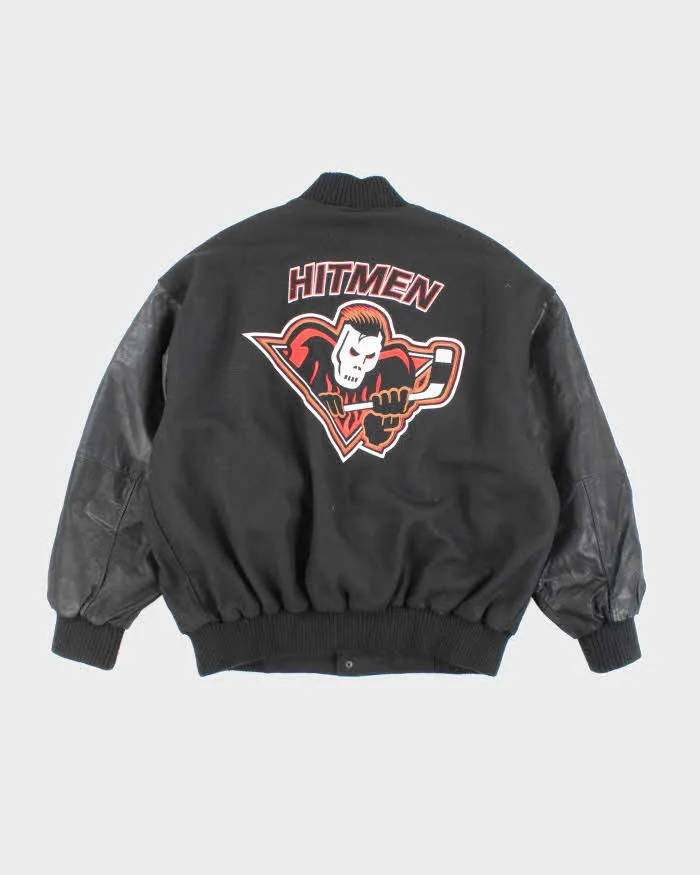 Vintage 90's Calgary Hitmen Heavyweight Leather Embroidered Varsity Jacket - XL sold by Rokit product image thumbnail 2