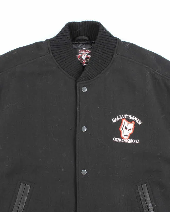 Vintage 90's Calgary Hitmen Heavyweight Leather Embroidered Varsity Jacket - XL sold by Rokit product image thumbnail 3