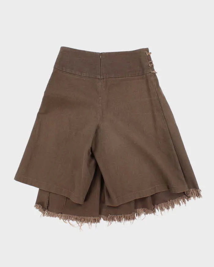 Vintage Y2k 00s Brown Pleated Asymetrix Denim Skirt - S sold by Rokit product image thumbnail 2
