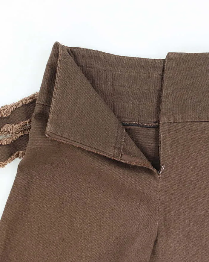 Vintage Y2k 00s Brown Pleated Asymetrix Denim Skirt - S sold by Rokit product image thumbnail 5