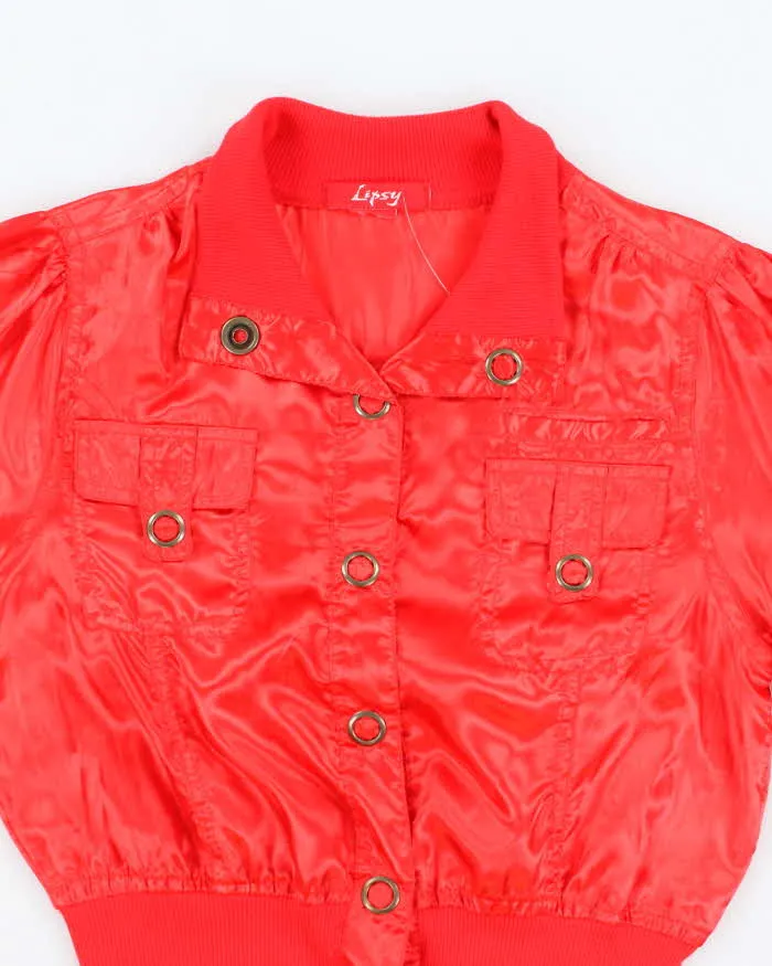 Vintage Y2k 00s Lipsy Red Satin Lightweight Bomber Jacket - S sold by Rokit product image thumbnail 3