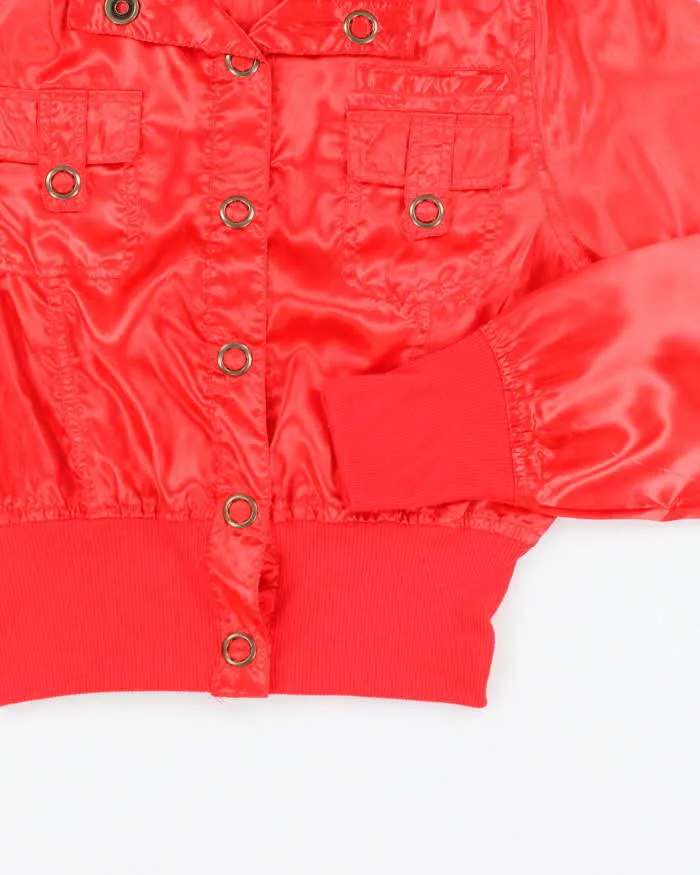Vintage Y2k 00s Lipsy Red Satin Lightweight Bomber Jacket - S sold by Rokit product image thumbnail 4