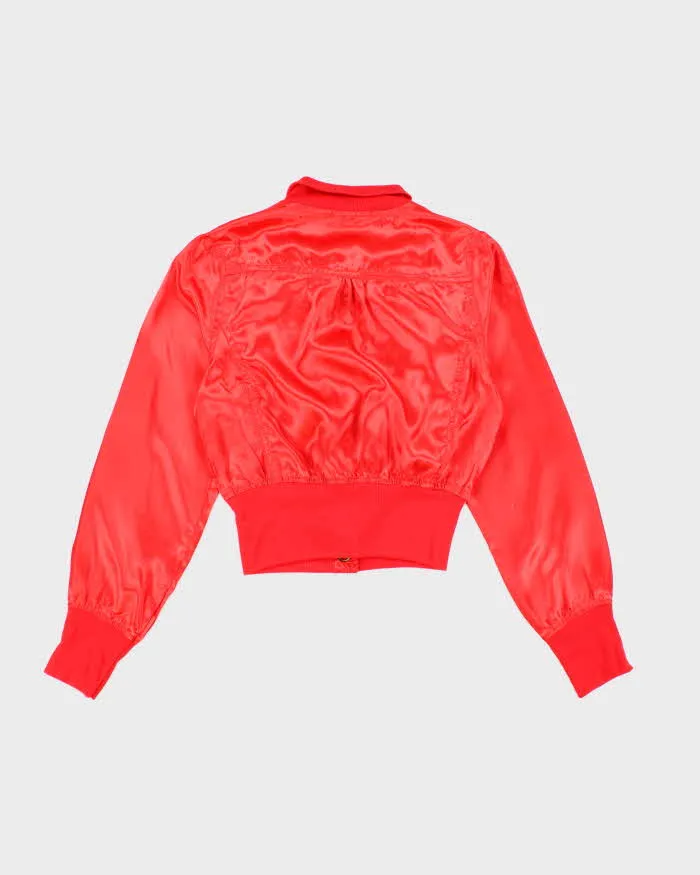 Vintage Y2k 00s Lipsy Red Satin Lightweight Bomber Jacket - S sold by Rokit product image thumbnail 2