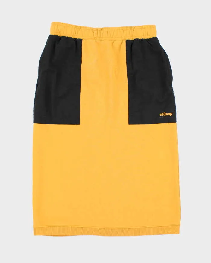 Vintage Stussy Yellow Jersey Skirt - S sold by Rokit