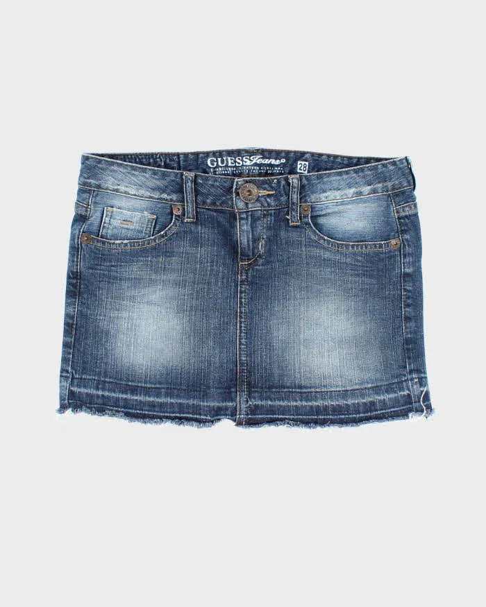Vintage Y2k 00s Guess Rhinestone Denim Mini Skirt - S sold by Rokit
