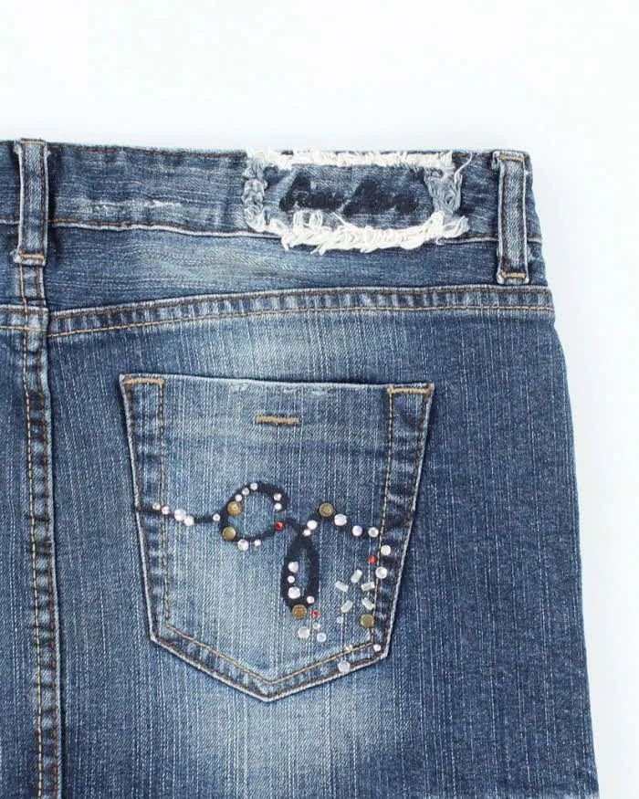 Vintage Y2k 00s Guess Rhinestone Denim Mini Skirt - S sold by Rokit product image thumbnail 4