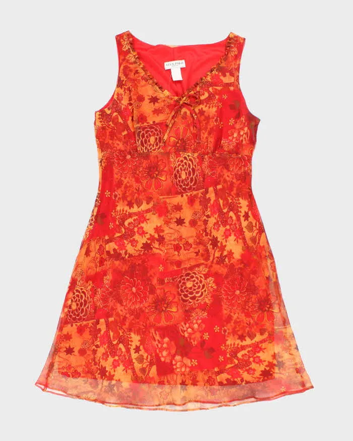 Vintage 90s Alyn Paige Mesh Floral Dress - M sold by Rokit
