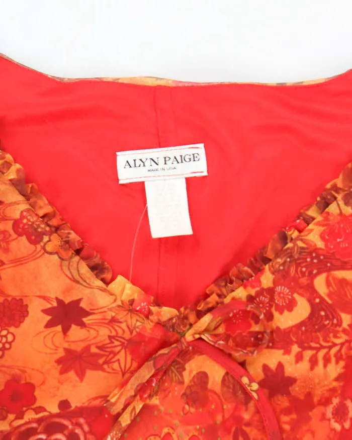 Vintage 90s Alyn Paige Mesh Floral Dress - M sold by Rokit product image thumbnail 5