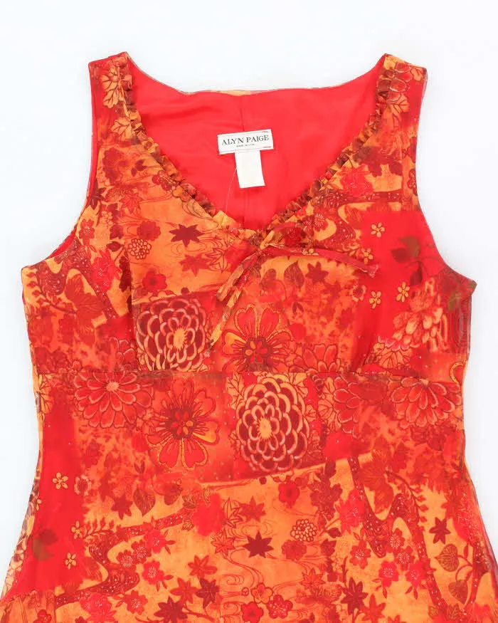 Vintage 90s Alyn Paige Mesh Floral Dress - M sold by Rokit product image thumbnail 3