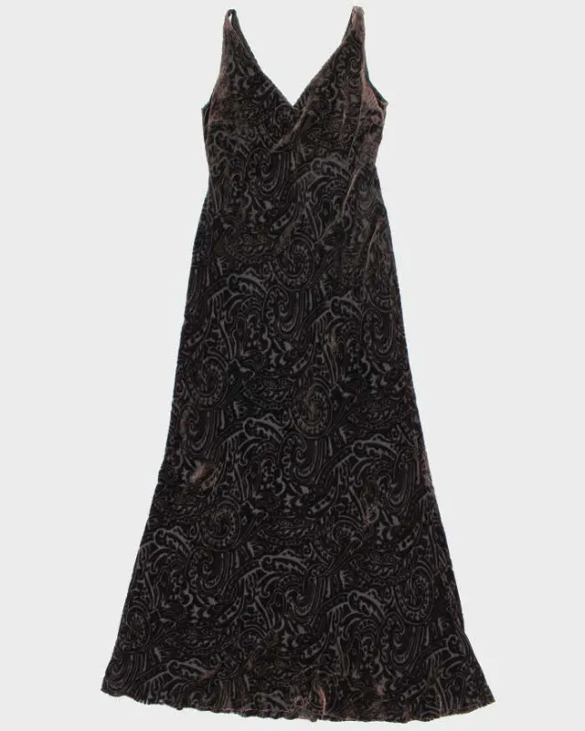 Vintage 90s Ralph Lauren Silk & Velvet Dress - L sold by Rokit
