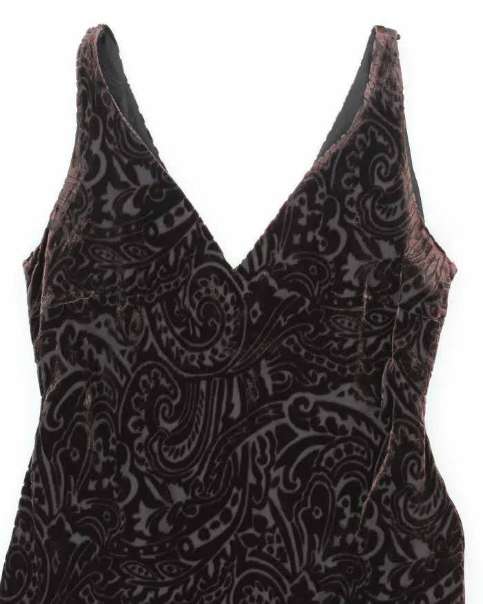 Vintage 90s Ralph Lauren Silk & Velvet Dress - L sold by Rokit product image thumbnail 3