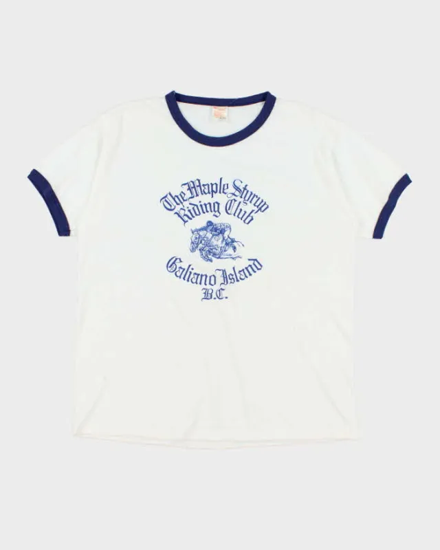 Vintage 90's Ride Club Graphic Ringer Style T-Shirt - XL sold by Rokit
