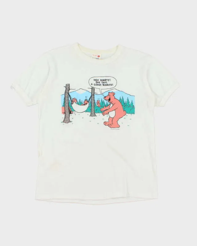 Vintage 80's Comedy Bear Graphic T-Shirt - L sold by Rokit