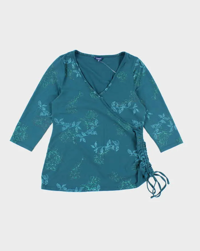 Vintage Y2k 00s Reitmans Ruched Glitter Top - M sold by Rokit