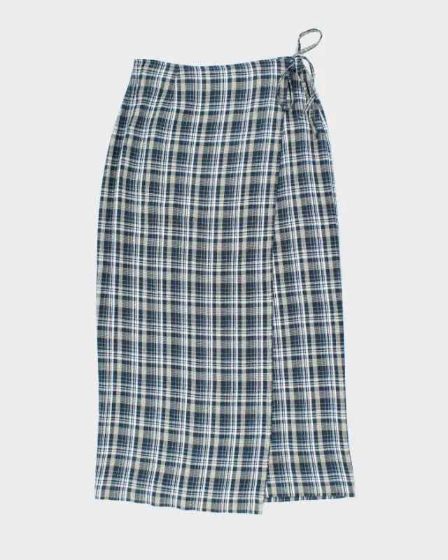 Vintage 90s Geoffrey Beene Checked Wrap Skirt - XS sold by Rokit