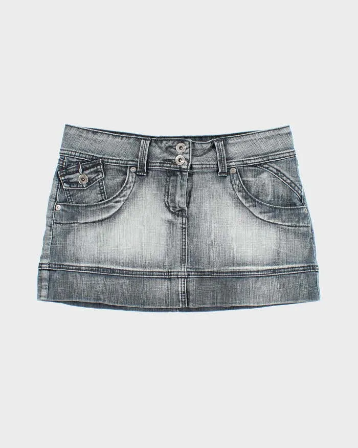 Vintage Y2k 00s Streetwear Society Mini Denim Skirt - S sold by Rokit