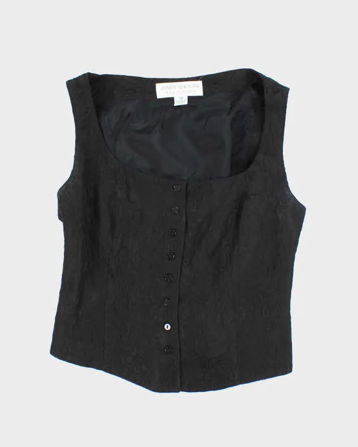 Vintage 90s Jones New York Waistcoat Lace-Up Top - M sold by Rokit
