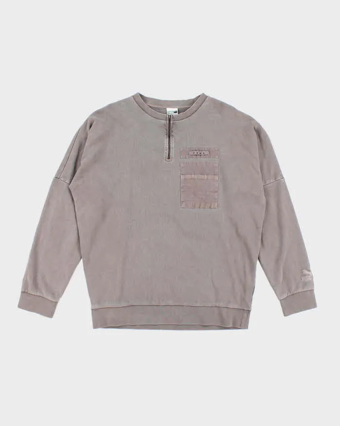 Vintage 2000's Puma Faded Quarter Zip Sweatshirt - S sold by Rokit