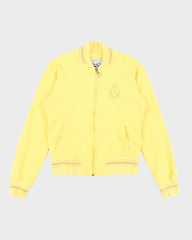 Vintage Y2k 00s Guess Yellow Zip-Up Jumper - M made by Guess