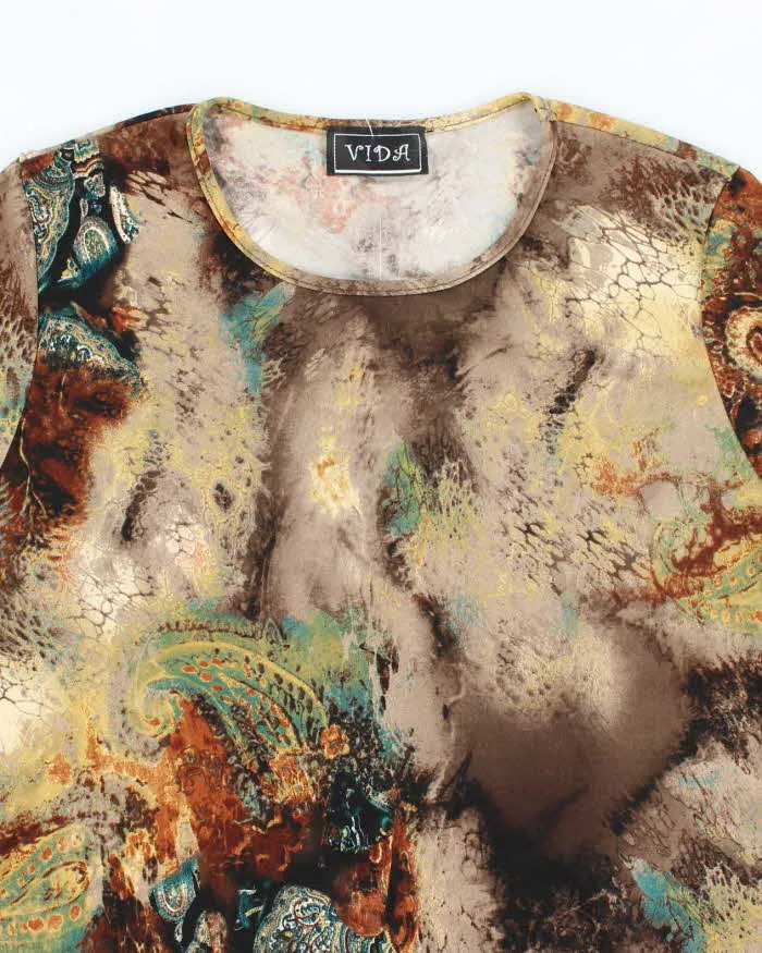 Vintage 90s Vida Abstract Pattern Top - L sold by Rokit product image thumbnail 3