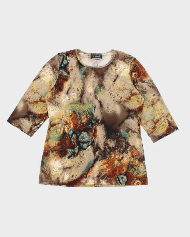 Vintage 90s Vida Abstract Pattern Top - L sold by Rokit