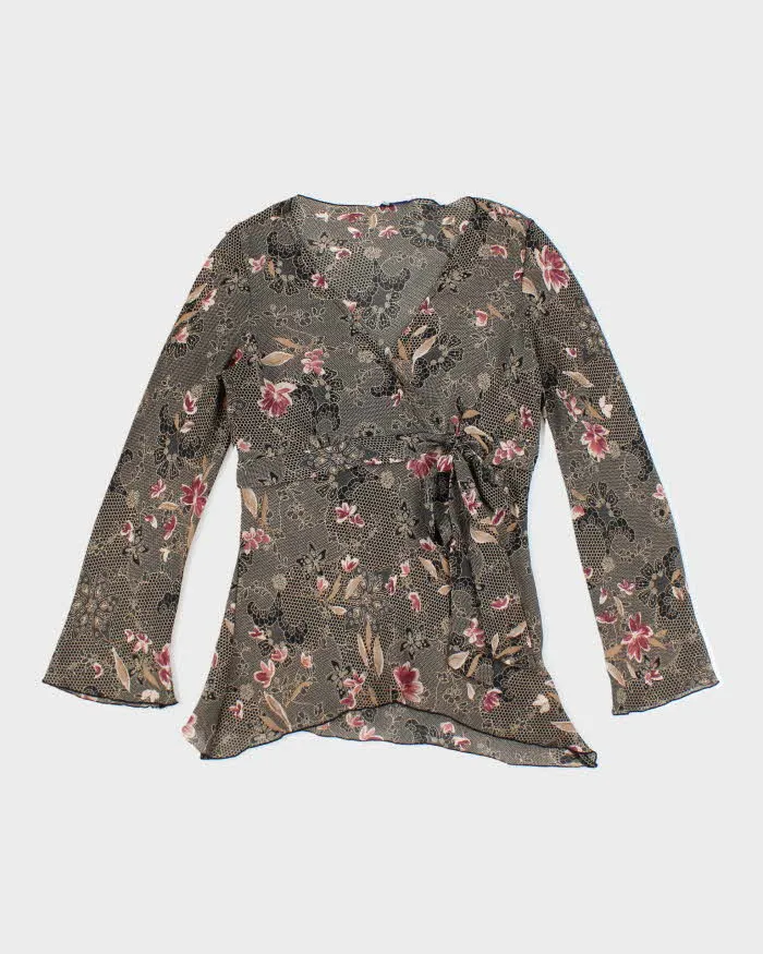 Vintage Y2k 00s Reitmans Pattern Mesh Top - M sold by Rokit