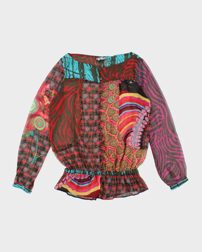 Vintage Y2k 00s Desigual Mesh Blouse - L sold by Rokit