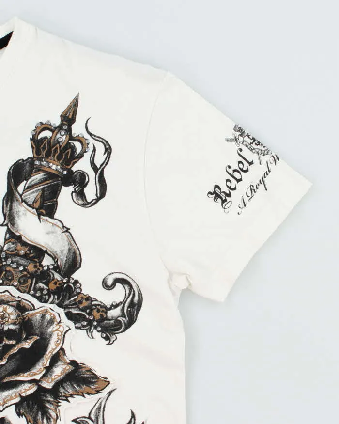 Vintage Y2K Gothic Print Graphic T-Shirt - S sold by Rokit product image thumbnail 4