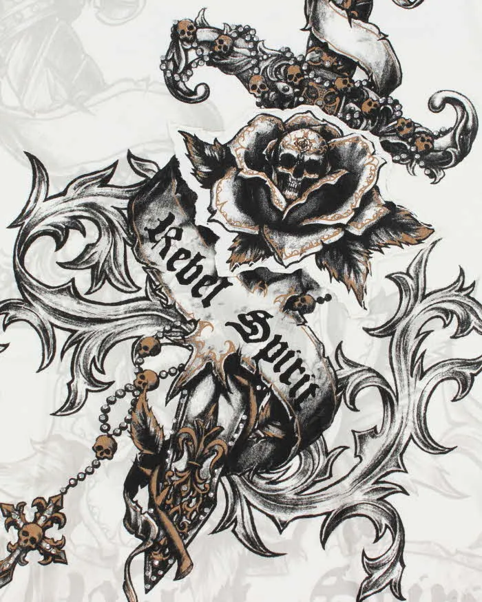 Vintage Y2K Gothic Print Graphic T-Shirt - S sold by Rokit product image thumbnail 3