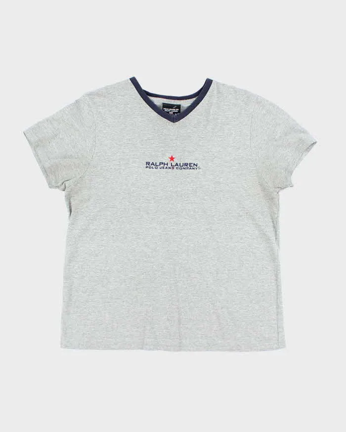 Vintage 2000's Ralph Lauren Polo Jeans V-neck T-Shirt - L sold by Rokit