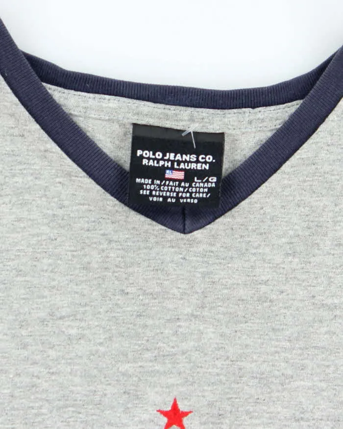 Vintage 2000's Ralph Lauren Polo Jeans V-neck T-Shirt - L sold by Rokit product image thumbnail 5