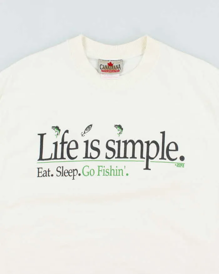 Vintage 90's Life is Simple Fishing Comedy T-Shirt - XL sold by Rokit product image thumbnail 3