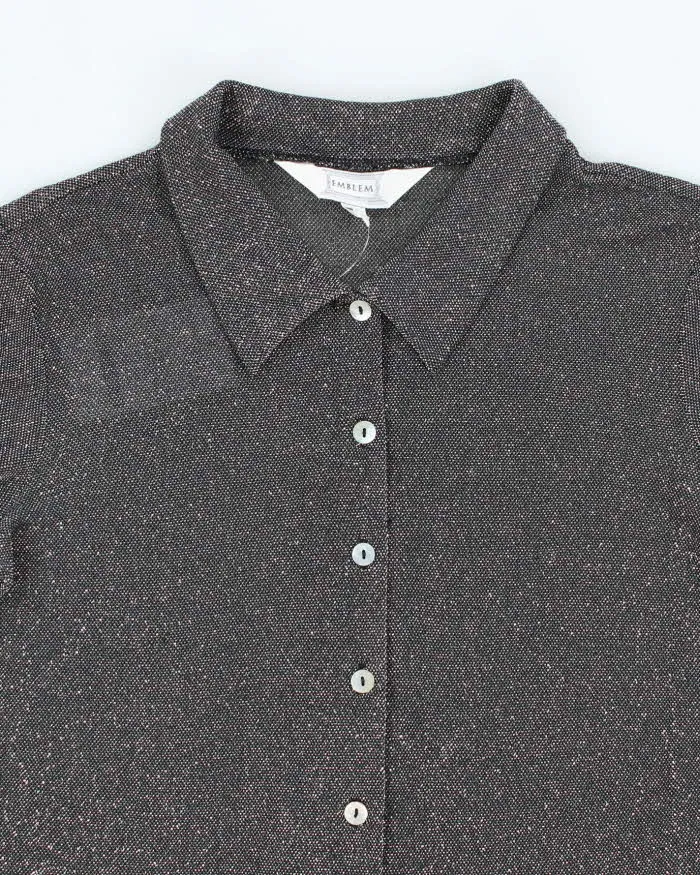 Vintage 90s Emblem Glitter Blouse - M sold by Rokit product image thumbnail 3