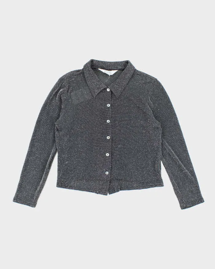 Vintage 90s Emblem Glitter Blouse - M sold by Rokit