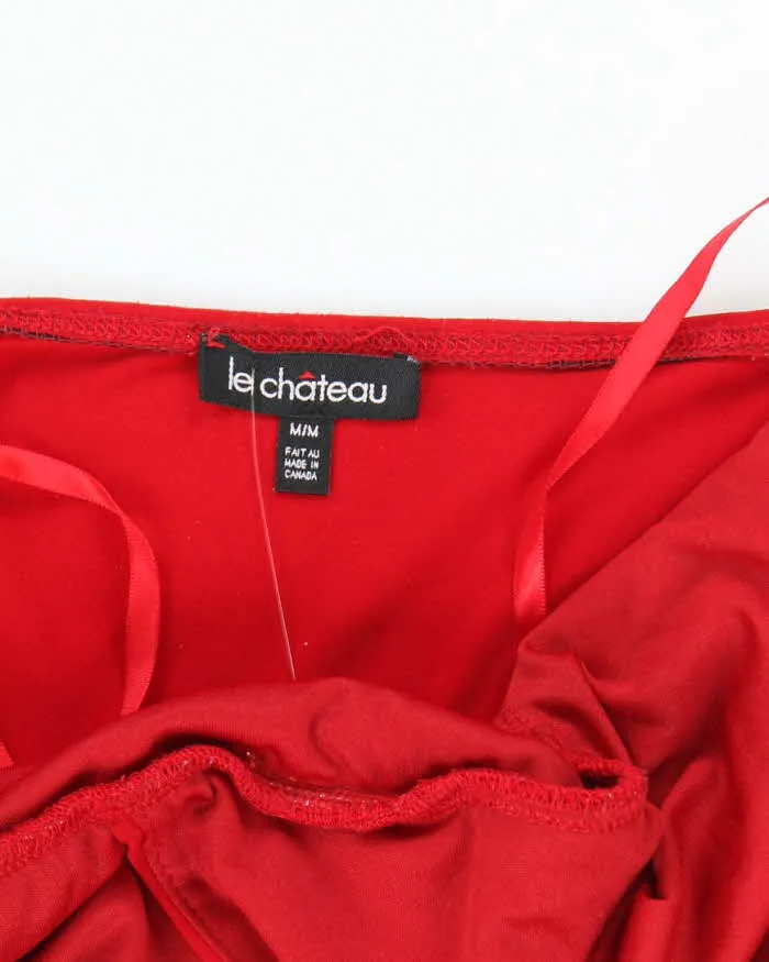 Vintage Y2k 00s Le Chateau Red Halter Neck Dress - M sold by Rokit product image thumbnail 5