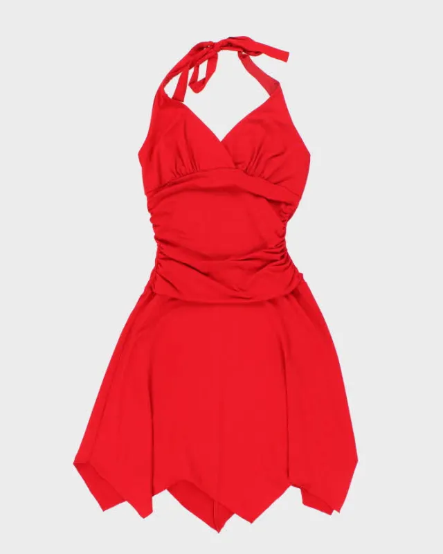 Vintage Y2k 00s Le Chateau Red Halter Neck Dress - M sold by Rokit