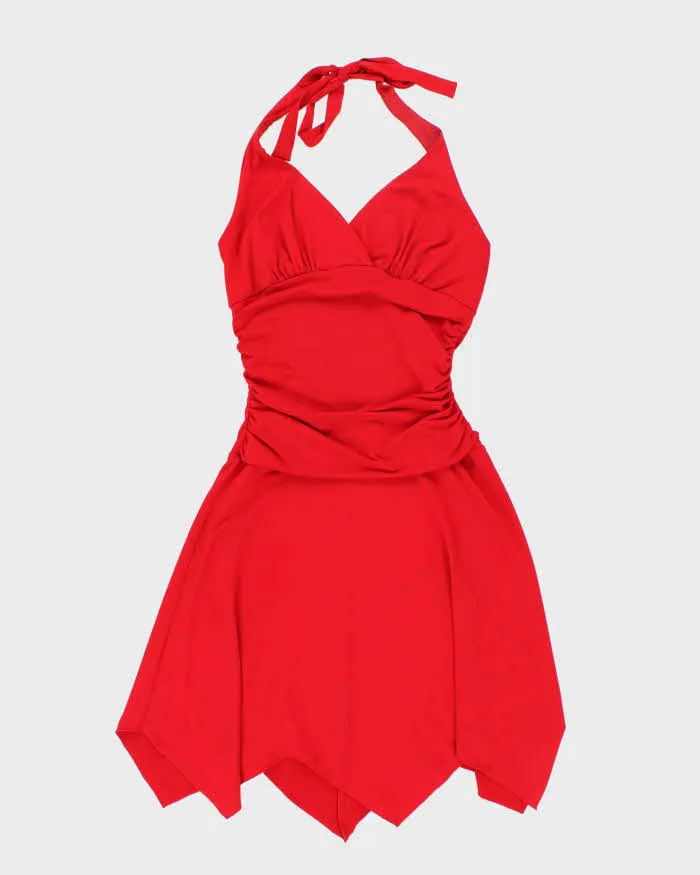 Vintage Y2k 00s Le Chateau Red Halter Neck Dress - M sold by Rokit