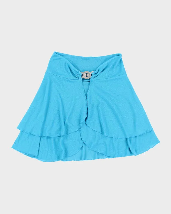 Vintage Y2k 00s Cover Me Blue Beach Cover Up Skirt - M sold by Rokit