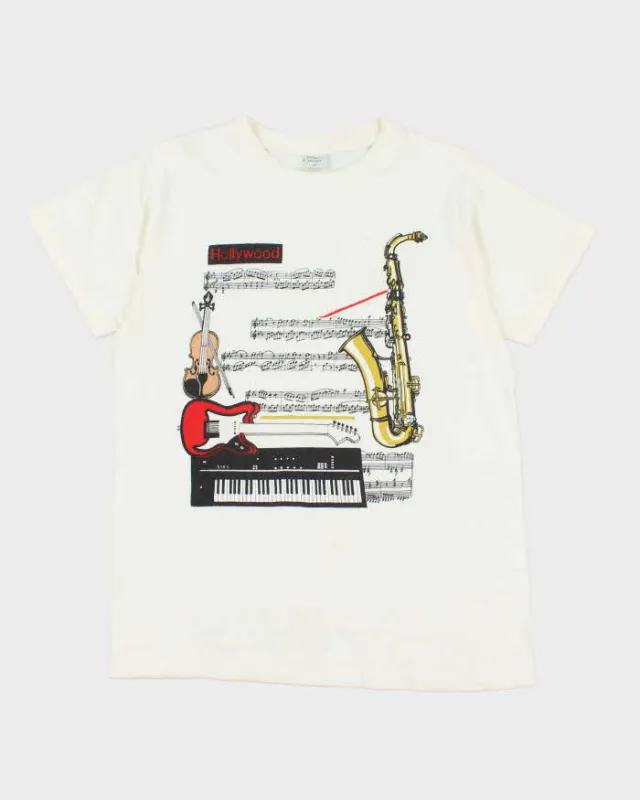 Vintage 90's Hollywood Music Rhythm and Blue Graphic T-Shirt - XL sold by Rokit